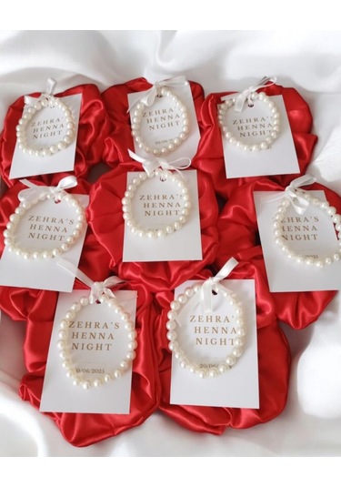 Saten Toka + İnci Bileklik Seti Şık & Zarif 25 Adet