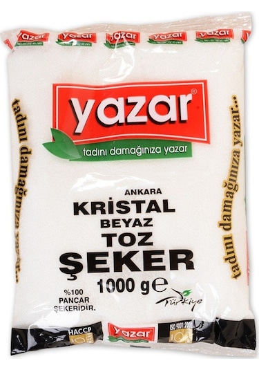 Yazar Kristal Toz Şeker 6 x 1 KG