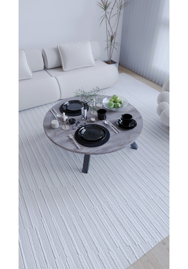 Mega Kozalak Katlanabilir Yuvarlak Şık Yer Sofrası Yer Masası
