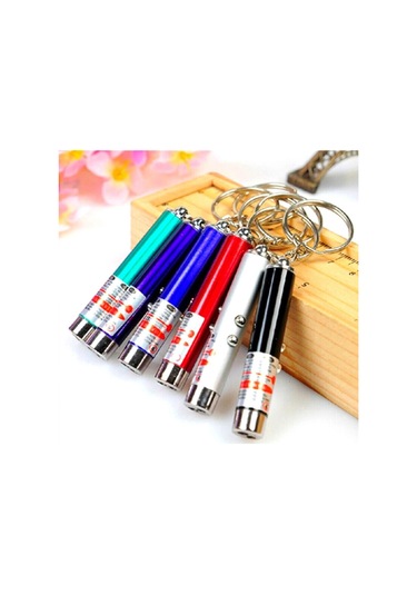 3 Fonksiyonlu Kırmızı Beyaz Işıklı Led Lazer Kedi Köpek Oyuncak Anahtarlık Kahverengi