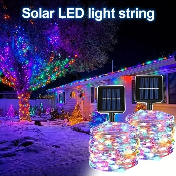 Trendooze Parlak Gülüş Güneş Lambası 8 Mod 100 Led Güneş Enerjili Sarkıt Lamba