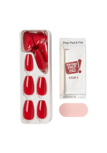 İmpress Color Kendinden Yapışkanlı Takma Tırnak Uzun Kırmızı