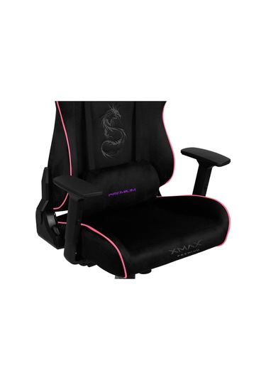 Rio Pus Balerion Terletmez Kadife Kumaş Siyah Gaming Oyuncu Koltuğu -8 Siyah