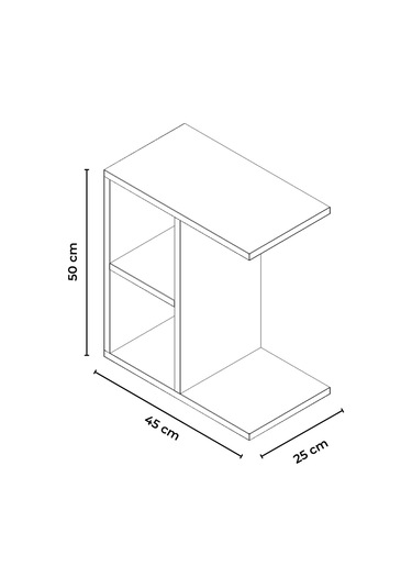 Bafa C Sehpa Servis Sehpası Yan Sehpa Zigon Sehpa Koltuk Sehpası Meşe