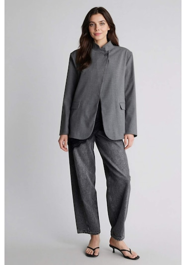 Defacto Regular Fıt Dik Yaka Blazer Ceket H2399ax26spar202 Antrasit-ar202 Defacto Regular Fıt Dik Yaka Blazer Ceket H2399ax26spar202 Antrasit-ar202