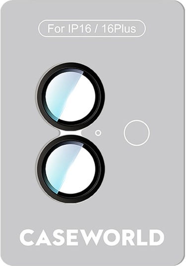 İphone 16 Plus Uyumlu Caseworld Alloy Serisi Oleofobik Anti Reflective Kamera Lens Koruyucu Siyah
