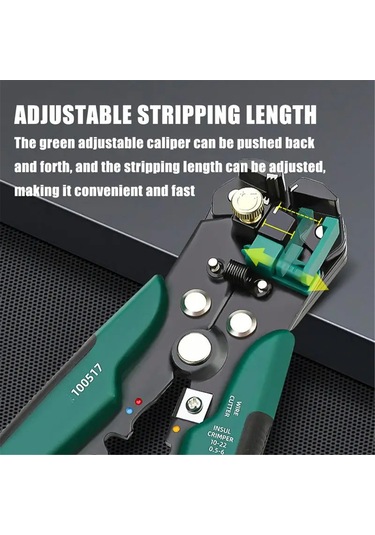 Konesam "tosun Otomatik Kabuk Soyma Pensesi - 0.5-6mm² Kablo Ve Tel İçin 3'ü 1 Arada Kesme, Sıkma Ve Soyma Fonksiyonlu"