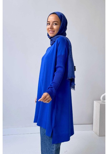 Mira Merserize Tunik - Saks Mavi Saks Mavi