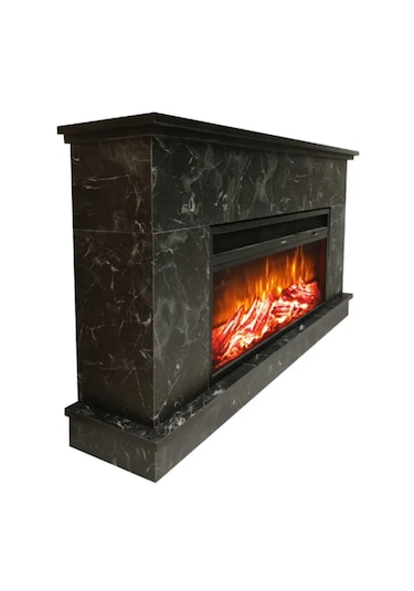 Dlc 1175m Siyah Mermer Desen 1800 Watt Dekoratif Elektrikli Şömine