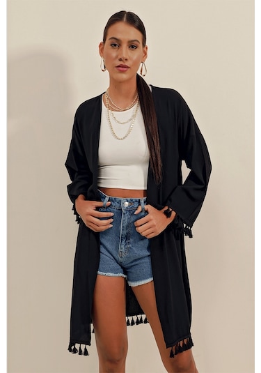 5833 Fırfırlı Kimonıo - Siyah 5833bgd19-001-12277 001