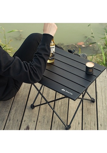 Prestigegoods Shinetrip A292 -g0s Taşınabilir Alüminyum Piknik Masası Siyah, 41x35x30 Cm, Dayanıklı, Hareketli Ayak Koruyucuları, Katlanır Örtü, Piknik, Kamp, Barbekü İçin İdeal Siyah