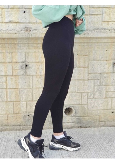 Incebelli Kadın Siyah Sıkılaştıcı Toparlayıcı Yüksek Bel Kalın Kemerli Çelik Örme Taytsiyahm Siyah