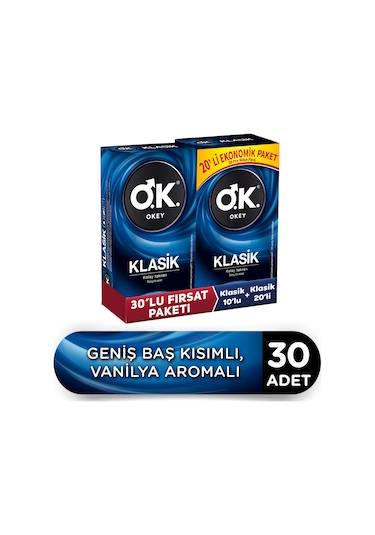 Okey Klasik Prezervatif 30'lu