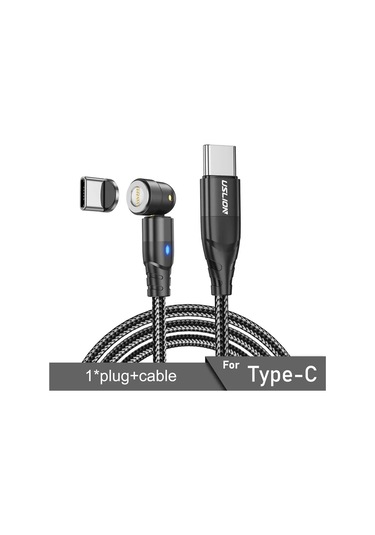 Uslıon Pd 60w Manyetik Şarj Kablosu - Mikro Usb, Tip C, Iphone Uyumlu 12, Xiaomi İçin Hızlı Şarjblack2m
