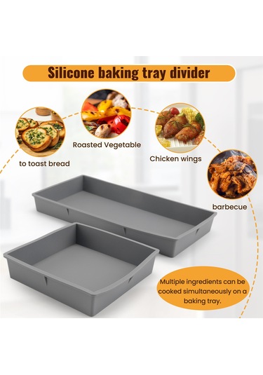 Kolay Pişirme Ve Yemek Hazırlığı İçin Sac Tepsi Bölücüler - Fırın, Mikrodalga Gri