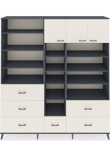 Hyperion Dolap 17 Raflı 6 Çekmeceli 3 Kapaklı 220x44x243 Antrasit-aytaşı/aytaşı Aytası/aytası Hyperion Dolap 17 Raflı 6 Çekmeceli 3 Kapaklı 220x44x243 Antrasit-aytaşı/aytaşı Aytası/aytası