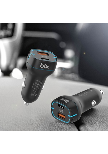 Bix BX-CCP36BK 36W QC 3.0 USB Type-C PD Araç İçi Hızlı Şarj Adaptörü Siyah