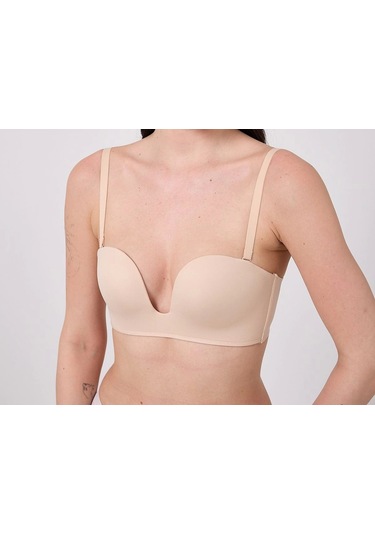 Freshness Msf05 Destekli V Dekolte Lazer Kesim Sütyen Ten