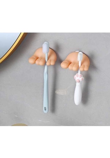 Maoyaya Tutacağı Fırçası Eğlenceli Diş Depolama Çok Amaçlı İc Bej - Sarı