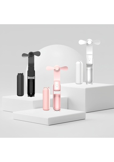 Wezone Pink Mini El Fani, Çift Fonksiyonlu Şarj Cihazı İle, Taşınabilir Ve Katlanabilir, Dış Mekanlar İçin Pratik Pembe