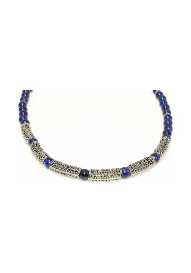 Nusret 925 Ayar Gümüş Lapis Taşlı Kolye