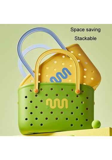 Sones Dopamin Taşınabilir Banyo Depolama Sepeti Ev Tipi Boşaltılabilir Sebze Sepeti, Renk: Yeşil Diğer