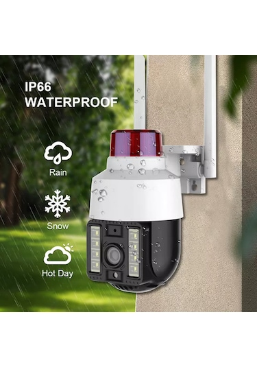 Teknomila Çakarlı 8mp 4k Speed Dome Kablosuz Dış Mekan Kamera 5x