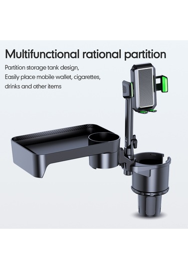 Tenfowee Araç İçi 360 Döner Tepsi Ve Telefon Tutucu, Gri Renk, Küçük Boy, Sb-3077 Model