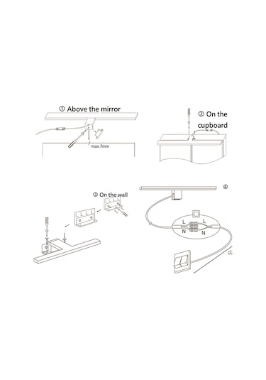 Neoglint Led Ayna Işık Banyo Dolabı Işıkları 6000 K Makyaj Aynası Gümüş