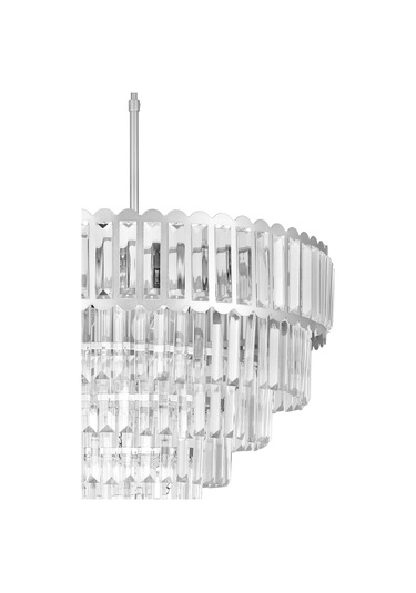Lora 55 Cm'lik Kristal Cam Taşlı Lüks Avize - Gümüş Yaldız Gümüş Yaldız