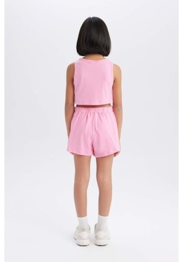 DeFacto Kız Çocuk 2'li Takım Baskılı Atlet Şort E4897A825SMPN164 Pembe