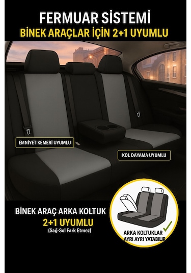 Toyota Avensis 2003 2018 Araca Uyumlu Oto Koltuk Kılıfı Tay Tüyü Füme Renk
