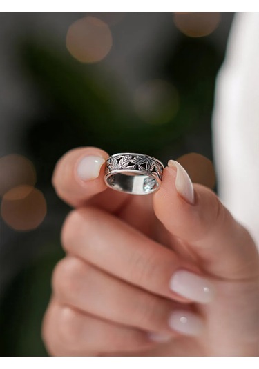 Lucente Yaprak Yüzük 925 Ayar Gümüş 226326425 Gri