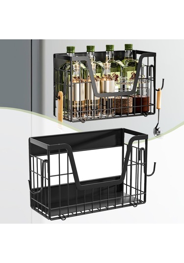 Suntek Buzdolabı Yan Rafı Manyetik Dolap Ev Eşyaları İçin Siyah