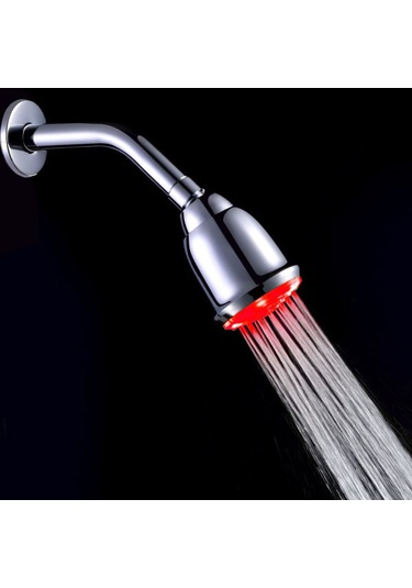 Konesam Led Su Akışı İle Çalışan 3 Renkli Sıcaklık Algılayan Yüksek Basınçlı Duş Başlığı 20mm Dahili Vida, Bağlantı Borusu Yok Diğer