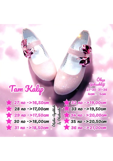 Beebron Ortopedik Topuklu Abiye Kız Çocuk Ayakkabı Shining Series Abiayk2401 Simli Pembe Pembe