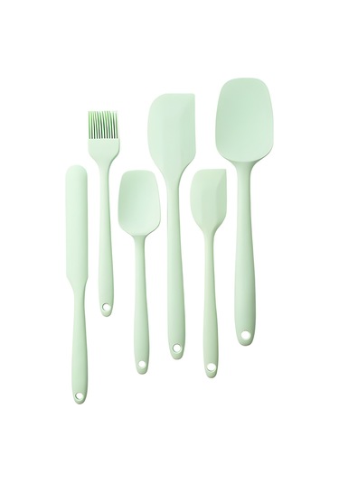 Kosona 700 F Yüksek Sıcaklığa Dayanıklı 6 Parça Yemek Grubu Silikon Spatula Seti Gri - Fritöz, Pişirme Ve Döndürme İçin