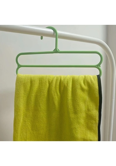 Fochsia 5 Katlı Açık Yeşil Pantolon Etek Ve Fular Askılı Çoklu Kancalı Düzenleme Rafı Açık Yeşil