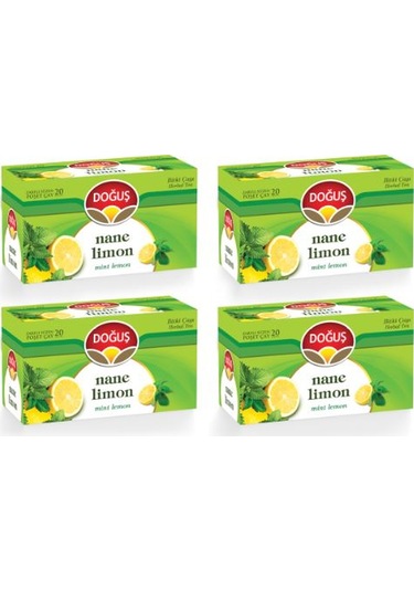 Doğuş Nane Limon Karışık Bitki Süzen Bardak Poşet Çay 4'lü 20 x 2 G