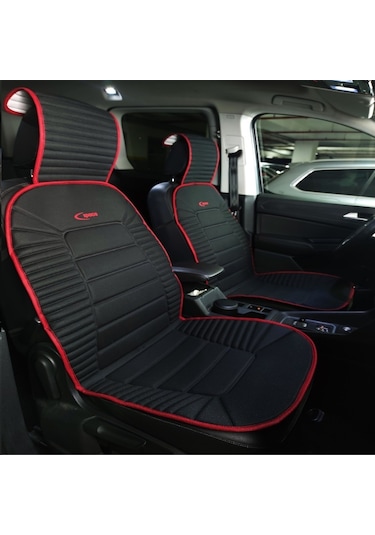 Daewoo Lanos Oto Koltuk Minderi Ön 2'li Set Siyah Kırmızı Bumerang Serisi Şhn
