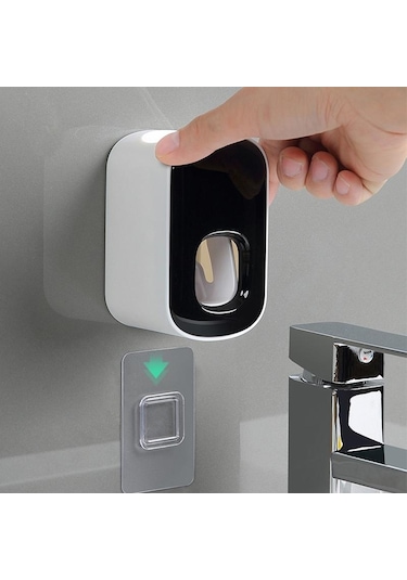 Gri Otomatik Diş Macunu Dispenseri Tutucu Duvara Monte Sıkacağı Diş Macunu Çocuklar Ev Banyo Aksesuarları Için Gri