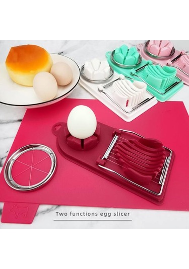 Beyaz 3'ü 1 Arada Yumurta Dilimleme Kesici Asılı Delikli Gıda Sınıfı Bpa Ayrılabilir Kesme Tel Dilimleme Mutfak Malzemeleri Beyaz