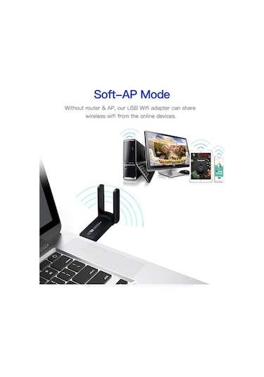 Grc Accessory AC1300  Mbps Dual Band USB 3.0 Kablosuz WI-FI Alıcı Adaptör