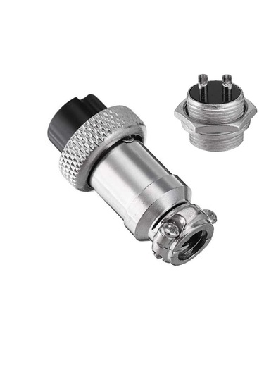 Mike Konnektör 2-pin 16mm - Dişi +erkek Takım