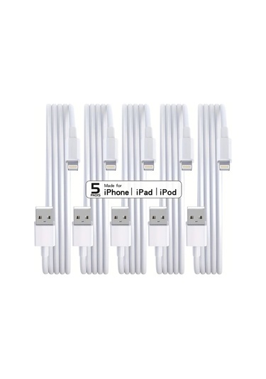 Brightnova 5 Adet 3 3ft Beyaz İphone Uyumlu Sarj Kablosu Hizli Sarj İphone Uyumlu 14 14 Pro Max 13 12 11 X Xs Xr İpad İcin
