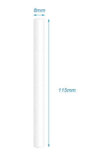 Geeksen Nemlendirici Pamuk Filtre İç Çekirdeği - 8mm X 115mm, 20 Adet - Su Geçirgen, Dayanıklı Ve Kolay Kurulum - Ofis, Ev Ve Seyahat Kullanıma Uygun