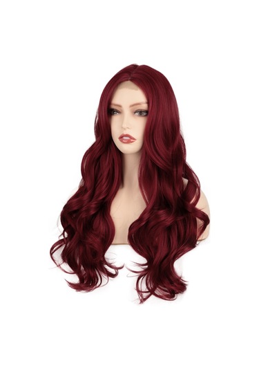 2021 Yeni Peruk Avrupalı Ve Amerikalı Kadın Peruk Küçük Dalga Kimyasal Elyaf Büyük Dalga Uzun Kıvırcık Saç Peruk Peruk Başlık Kırmızı Şarap