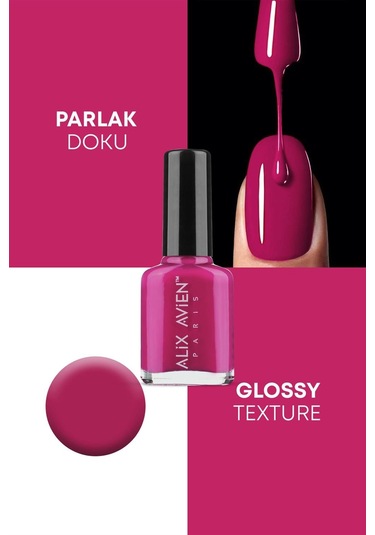 Alix Avien Fuşya Oje 18 Yüksek Pigmentli Uzun Süreli Kalıcılık Hızlı Kuruma Nail Lacquer 18
