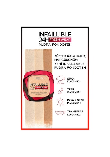 L'Oreal Paris Infaillible 24h Fresh Wear Pudra Fondöten 220 Rose Sand