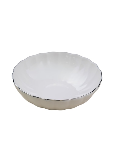 Kütahya Porselen Bone Luz Platin Fileli Çorba Kasesi 15cm 6 Lı krem